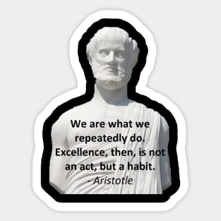 Aristotle Quote - Excellence Sticker